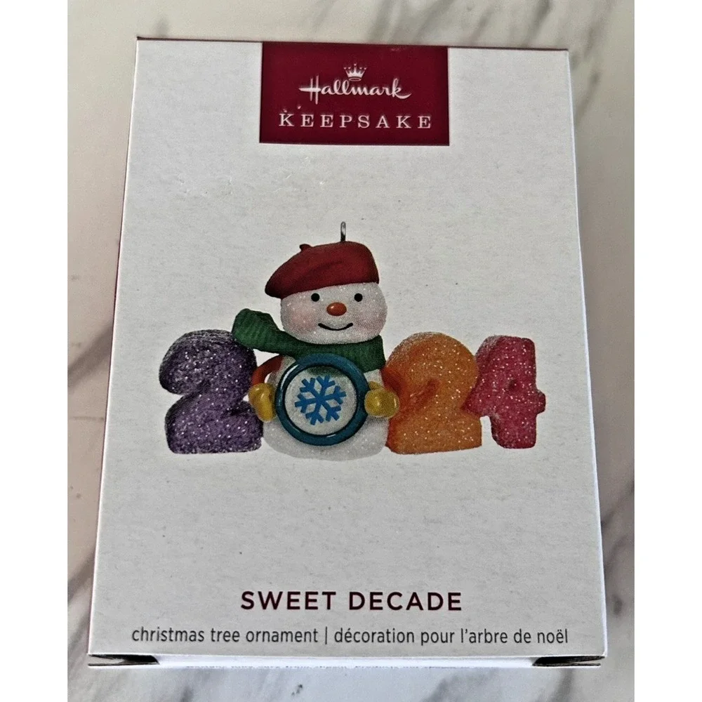 Hallmark Keepsake 2024 Sweet Decade Christmas Ornament 5th in Series BP&VX&AA
